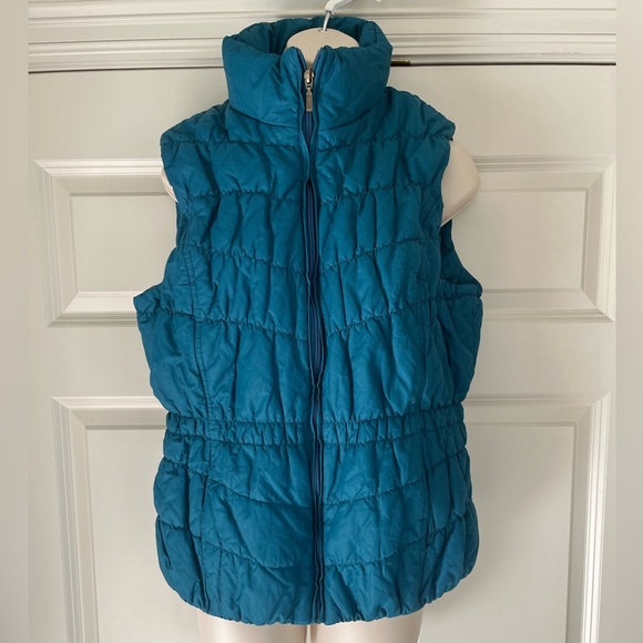 Coldwater Creek Turquoise Quilted Puffer Vest Size Large (14) - Picture 8 of 15